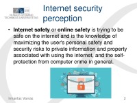 Safety and security on the Internet 2