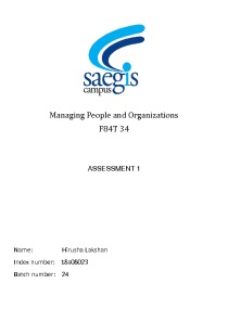 Managing People and Organizations 1