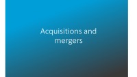 Mergers and acquisitions 1