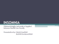 Presentation about Insomnia 1