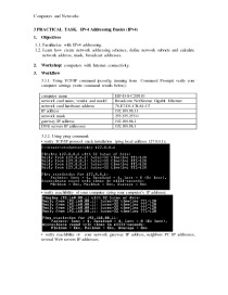 IPv4 Addressing Basics (IPv4) 1