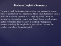 Presentation about Business Logistics 2