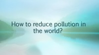 How to reduce pollution in the world? presentation 1