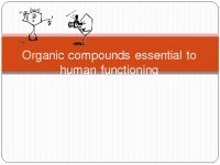 Organic compounds essential to human functioning 1