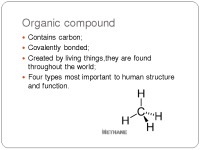 Organic compounds essential to human functioning 3