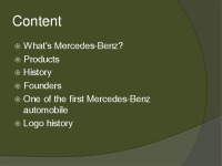 Presentation about Mercedes Benz 2