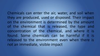 Use of chemicals and their impact on the environment presentation 2