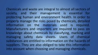 Use of chemicals and their impact on the environment presentation 3