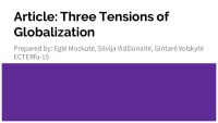 Three tensions of Globalization 1