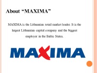 Company presentation „Maxima“ 2