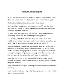 Nature is a common language essay 2