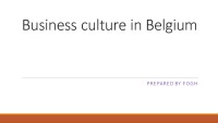 Business culture in Belgium 1