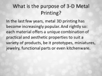 3D Metal Printing presentation 2