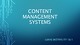 Presentation about Content Management Systems CMS