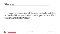 Research on the tobacco products smuggling under border control point 3