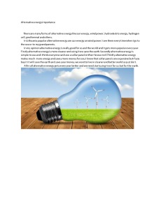 Alternative energy importance essay 1