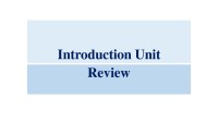 Introduction unit: Grammar 1