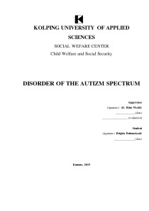 Disorder of the autizm spectrum 1