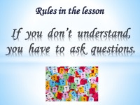 Rules in the lesson presentation 1