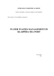 Water wastes management in Klaipėda sea port 1