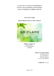 Oriflame company group presentation 1