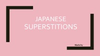 Japanese Superstitions 1