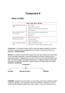 History notes on Cambridge A level component 4 1