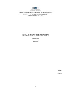 Legal banking relationships 1