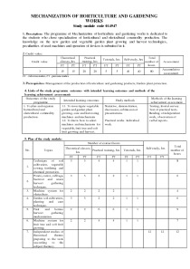 Mechanization of horticulture and gardening works 1