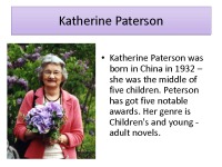 Slides about book: Katherine Paterson Book „Bridge to Terabithia“ 2