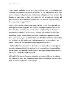 opinion essay about face to face communication