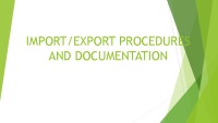 Import/export procedures and documentation 1