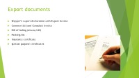 Import/export procedures and documentation 4