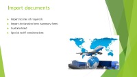 Import/export procedures and documentation 9