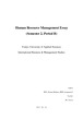 Essay: Human Resource Management