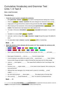 Test: Cumulative Vocabulary and Grammar Test Units 1–5 Test A 1