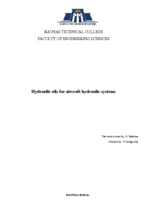 Hydraulic oils for aircraft hydraulic systems 1