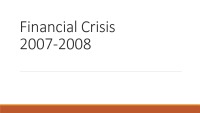 Financial Crisis 2007-2008 slides 1