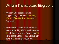 William Shakespeare Biography presentation 2