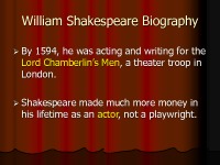 William Shakespeare Biography presentation 3