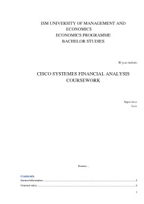 Cisco systemes financial analysis 1