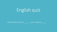 English quiz 1