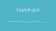 English quiz