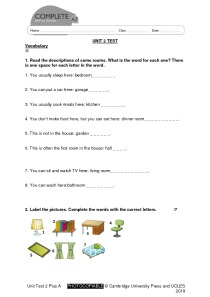 English test: unit 2 test 1