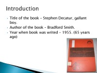 Book review Stephen Decatur, gallant boy 2