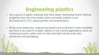 Engineering plastics and their properties 2