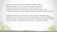 Engineering plastics and their properties 3