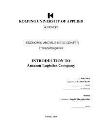 Amazon Logistics Company paper 1