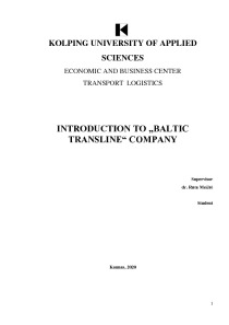 Introduction to „Baltic transline“ company 1