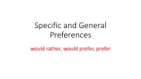 Learning English: Specific and General Preferences 1